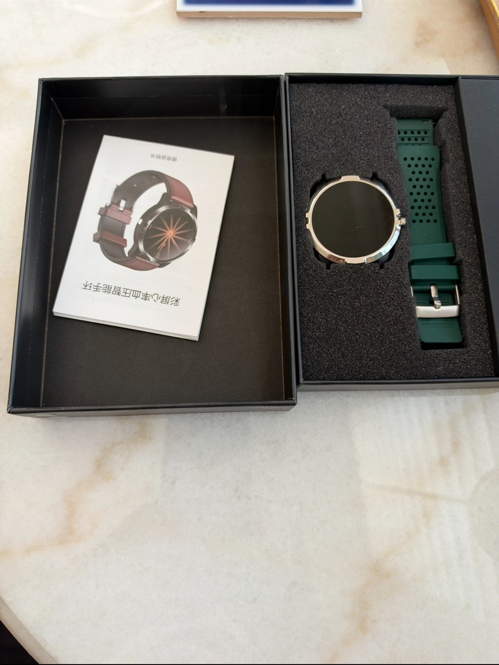 iPhone watch Green Silicone Smartwatch Strap with Silver Watch Case